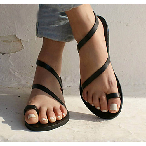 

Women's Sandals Boho Bohemia Beach Flat Sandals Bunion Sandals Flat Heel Open Toe Flat Sandals Daily PU White Black Gold