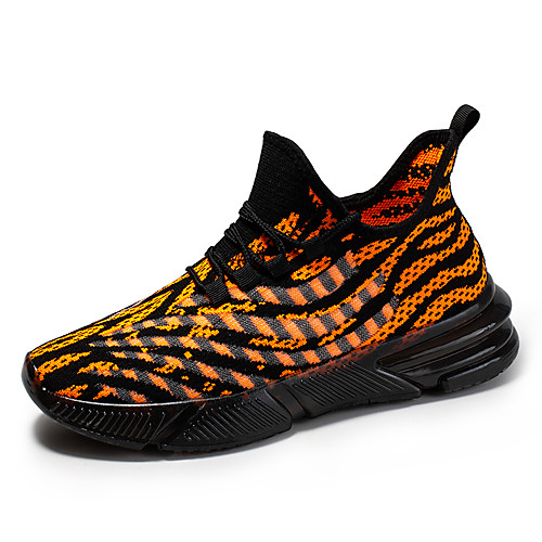 

Men's Summer / Fall Daily Outdoor Trainers / Athletic Shoes Running Shoes / Walking Shoes Tissage Volant Breathable Non-slipping Shock Absorbing Black / Orange / Gray