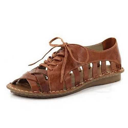 

Women's Sandals Flat Sandals Bunion Sandals Orthopedic Sandals Summer Flat Heel Open Toe Daily PU Khaki / Green / Brown