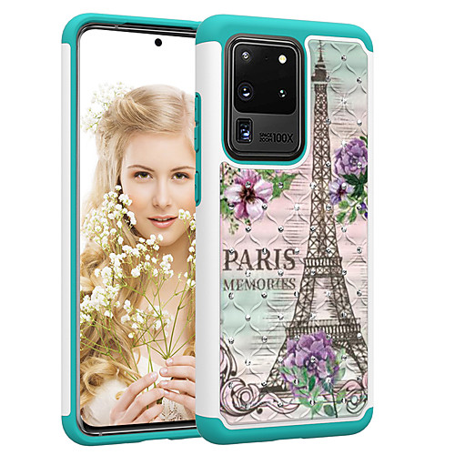 

PC TPU 2in1 Rhinestone Taping Cover Gradient Eiffel Tower Phone Case For Samsung Galaxy S20 S20PLUS S20Ultra S10 S10E S10P S9 S9P S8 S8P