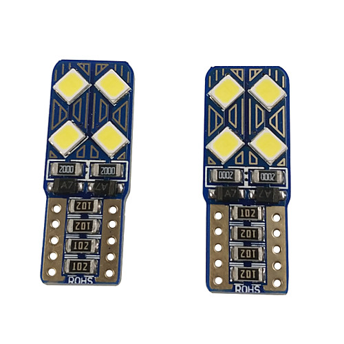 

OTOLAMPARA 2pcs T10 Car Light Bulbs 8 W SMD 3030 640 lm 8 LED License Plate Lights For universal All Models All years