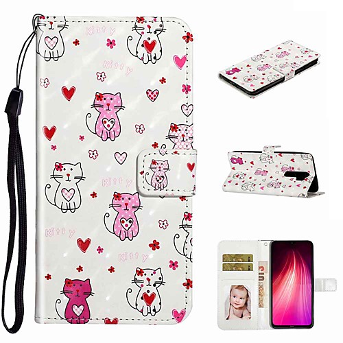 

Case For Xiaomi Xiaomi Redmi Note 8 / Xiaomi Redmi Note 8 Pro / Redmi Note 7 Pro Wallet / Card Holder / with Stand Full Body Cases Loving Cat PU Leather / TPU for Redmi Note 7