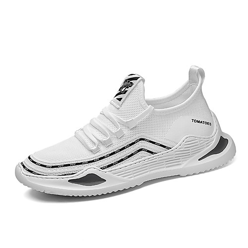 

Men's Fall / Spring & Summer Daily Outdoor Trainers / Athletic Shoes Running Shoes / Walking Shoes Tissage Volant Breathable Non-slipping Shock Absorbing White / Black