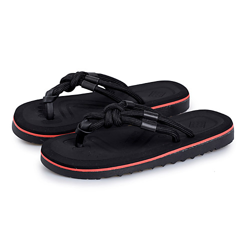 

Men's Summer Daily Slippers & Flip-Flops Walking Shoes PU Breathable Wear Proof Black / Brown