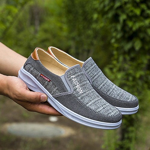 

Men's Spring & Summer Classic Daily Loafers & Slip-Ons Canvas Khaki / Gray