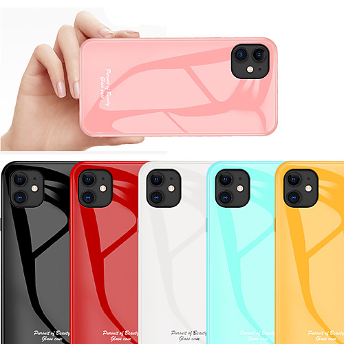 

Phone Case For Apple Back Cover iPhone 11 iPhone XR iPhone 11 Pro iPhone 11 Pro Max iPhone XS Max iphone 7/8 iphone 7Plus / 8Plus iphone X / XS iPhone SE 2020 Shockproof Solid Color Tempered Glass