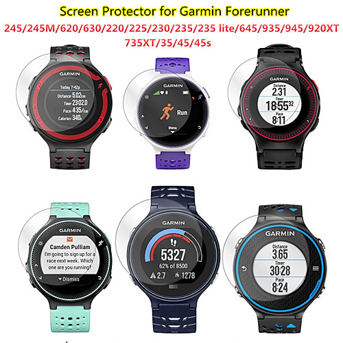 

5 PCS Screen Protector for Garmin Forerunner 245 245M 620 630 220 225 230 235 235 lite 645 935 945 920XT 735XT 35 45 45s Tempered Glass Transparent High Definition (HD) Scratch Proof 9H Hardness