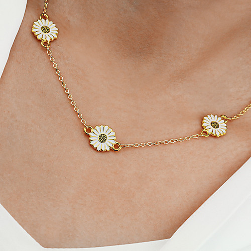 

Women's Necklace Classic Daisy Simple Rustic Trendy Fashion Chrome Gold 49 cm Necklace Jewelry 1pc For Party Evening Formal Street Beach Festival