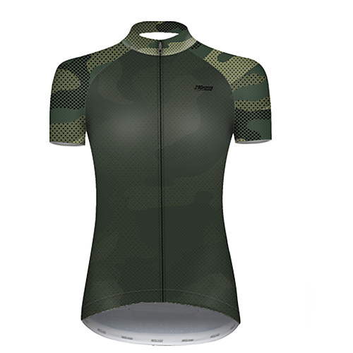 

21Grams Women's Short Sleeve Cycling Jersey Summer Nylon Polyester Black / Green Patchwork Solid Color Camo / Camouflage Bike Jersey Top Mountain Bike MTB Road Bike Cycling Ultraviolet Resistant