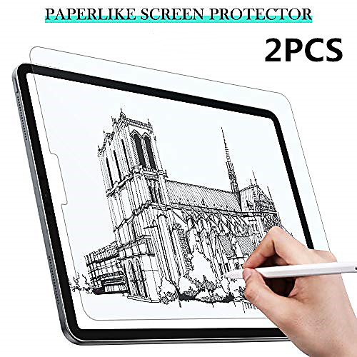 

2pcs Paperlike Screen Protector for iPad Pro Screen Protector for Apple iPad Air Drawing High Touch Sensitivity Anti Glare Film Compatible with Apple Pencil & Face ID