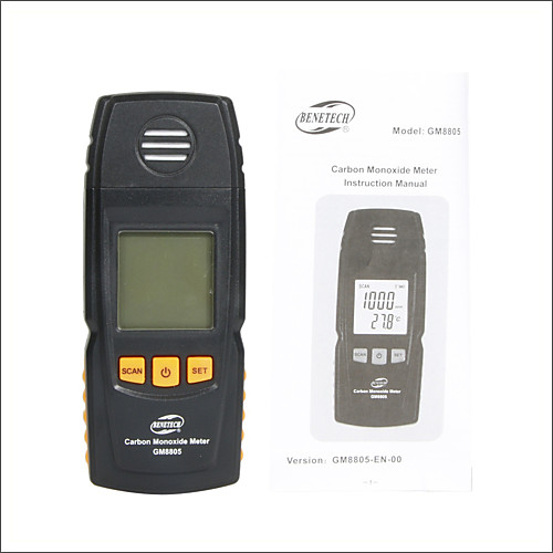 

BENETECH Gas Analyzer Air Quality Monitor Handheld Digital Co Monitor Tester Mini Carbon Monoxide Detector GM8805 CO Gas Monitor