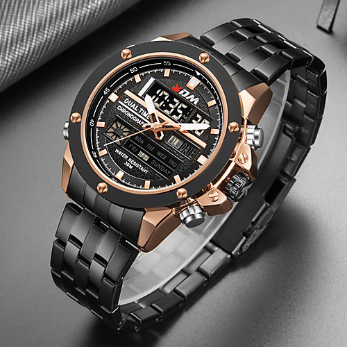 

Men's Sport Watch Quartz Modern Style Stylish Stainless Steel Water Resistant / Waterproof Calendar / date / day Noctilucent Analog Casual Big Face - WhiteBlue BlackGloden Black