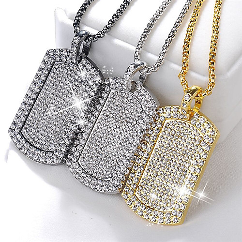 

Women's Synthetic Diamond Pendant Necklace Necklace Luxury Fashion Modern Hip Hop Chrome Black Gold Silver 74 cm Necklace Jewelry 1pc For Anniversary Street Festival