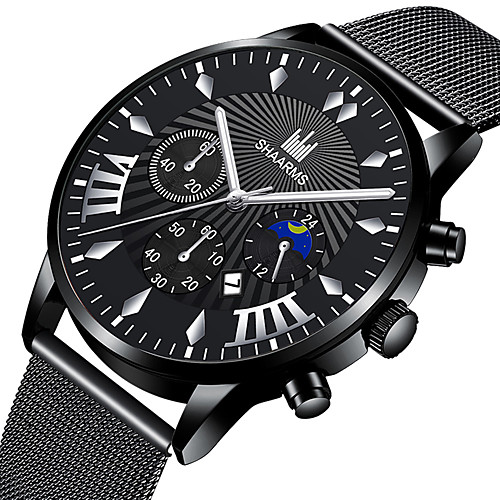 

Men's Steel Band Watches Quartz Stylish Stainless Steel Black / Silver / Gold Calendar / date / day Casual Watch Cool Analog Classic Casual - Black / Silver BlackGloden WhiteSilver One Year Battery