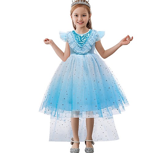 

Princess Knee Length Flower Girl Dresses Party Tulle Cap Sleeve Jewel Neck with Tier