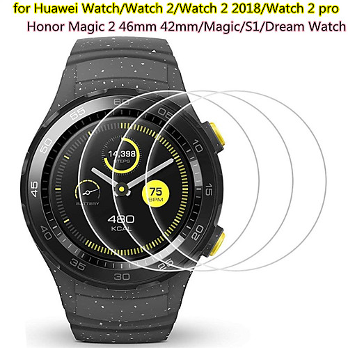 

3 PCS Screen Protector for Huawei Watch 2 pro/Watch 2/Watch/Honor Magic 2 46mm 42mm/Magic/S1/Dream Watch Tempered Glass Transparent High Definition (HD) Scratch Proof/9H Hardness