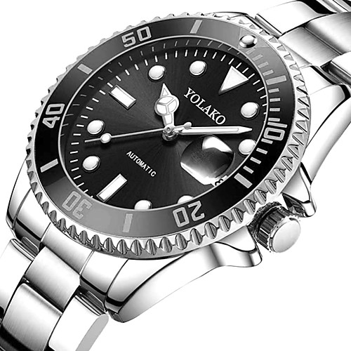 

Men's Steel Band Watches Quartz Modern Style Stylish Stainless Steel Silver Calendar / date / day Noctilucent Cool Analog Classic Casual - Black Blue Red One Year Battery Life