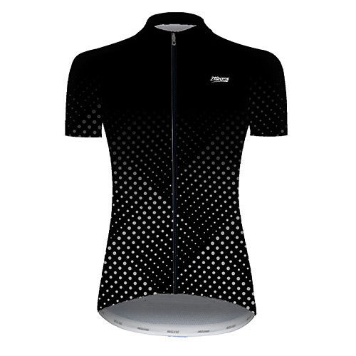 

21Grams Women's Short Sleeve Cycling Jersey Summer Nylon Polyester BlackWhite Polka Dot Gradient Solid Color Bike Jersey Top Mountain Bike MTB Road Bike Cycling Ultraviolet Resistant Quick Dry