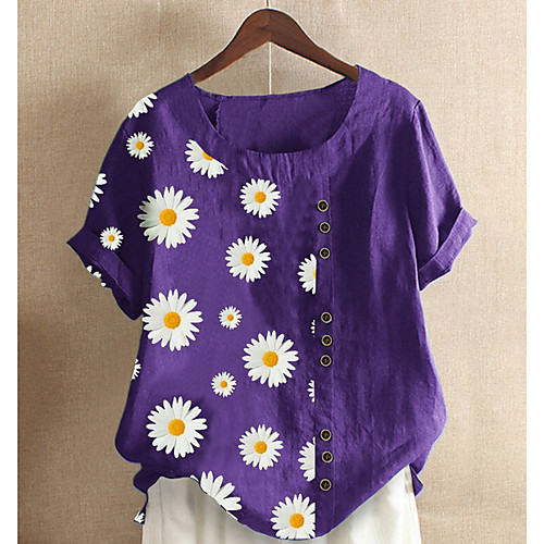 

Women's Floral T-shirt Daily Blue / Purple / Green