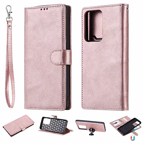 

Case For Samsung Galaxy Note 9 / Note 8 / Galaxy S10 Card Holder / Flip Full Body Cases Solid Colored PU Leather
