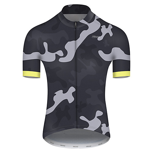 

21Grams Men's Short Sleeve Cycling Jersey Summer Nylon Polyester Camouflage Patchwork Camo / Camouflage Bike Jersey Top Mountain Bike MTB Road Bike Cycling Ultraviolet Resistant Quick Dry Breathable