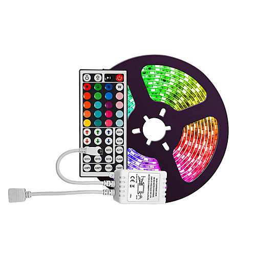 

2835 5M 8mm Lights LED Strip Lights RGB Tiktok Lights Flexible and IR 44Key Remote Control Linkable Self-adhesive Color-Changing