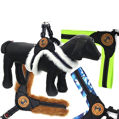 

Dog Harness Reflective Band Reflective Soft Durable Escape Proof Outdoor Walking Solid Colored Cotton Corgi Bichon Frise Small Dog Fuchsia Green 1pc