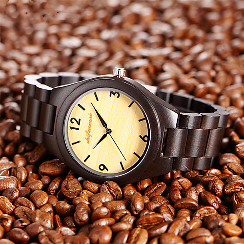

Men's Dress Watch Japanese Quartz Wood Water Resistant / Waterproof Day Date Analog Fashion Cool - Coffee One Year Battery Life