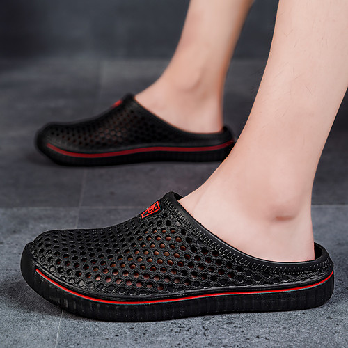 

Men's Summer Casual / British Daily Outdoor Slippers & Flip-Flops Walking Shoes Rubber Waterproof Non-slipping Height-increasing White / Black / Beige