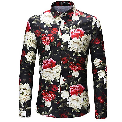 

Men's Floral Shirt Daily Red