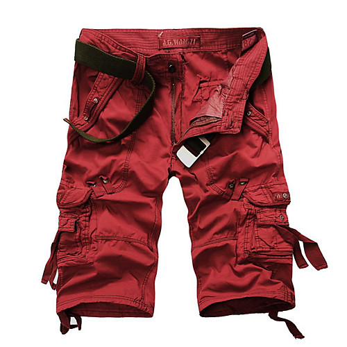

Men's Basic Daily Slim Shorts Tactical Cargo Pants - Solid Colored Summer Red Army Green Khaki US38 / UK38 / EU46 / US40 / UK40 / EU48 / US42 / UK42 / EU50