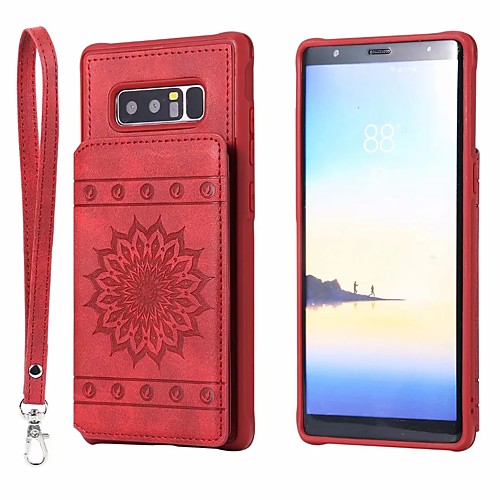 

Case For Samsung Galaxy Note 9 / Note 8 / Galaxy S10 Card Holder / with Stand Back Cover Flower PU Leather