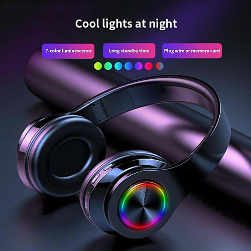 

T6 Head Mounted Bluetooth 5.0 Headset Sports Running Heavy Bass E-Sports Game Stereo Wireless Headphones With Mic