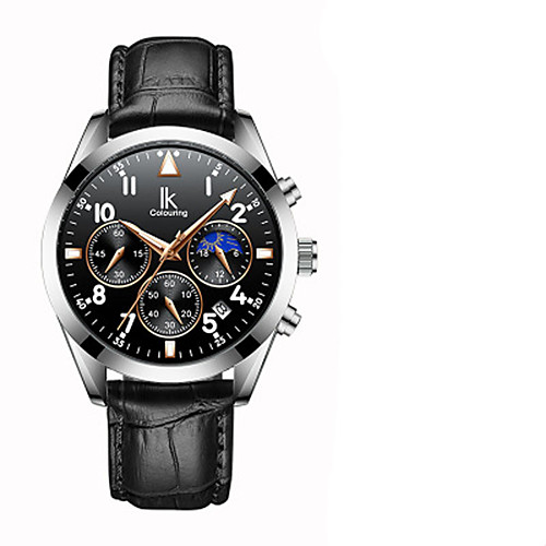 

Men's Dress Watch Quartz Genuine Leather Black / Brown Water Resistant / Waterproof Noctilucent Analog Classic Casual - Golden / Brown Black / Silver Black