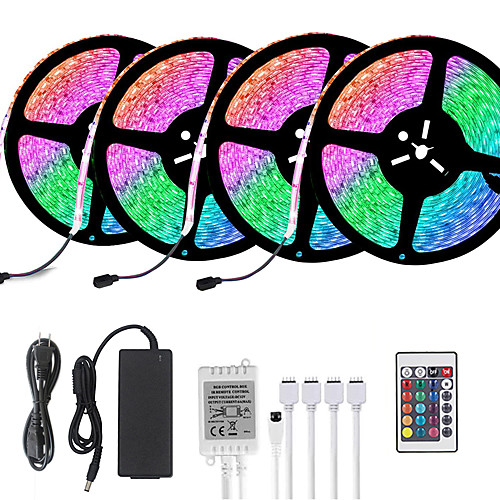 

4x5M Flexible LED Light Strips Light Sets RGB Tiktok Lights 1200 LEDs 5050 SMD 2835 SMD 8mm 1 set Christmas New Year's Creative Cuttable Decorative 12 V Self-adhesive