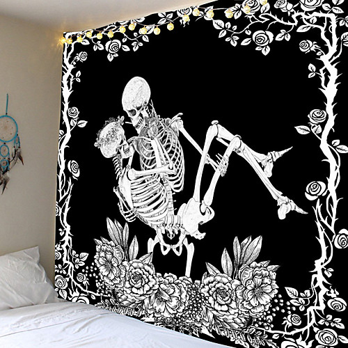 

Schedel Mandala Tapijt Muur Opknoping Sterrenhemel Hippie Tapestry Maan Hekserij Liefde Rose Ouija Boho Decor Muur Doek Wandtapijten