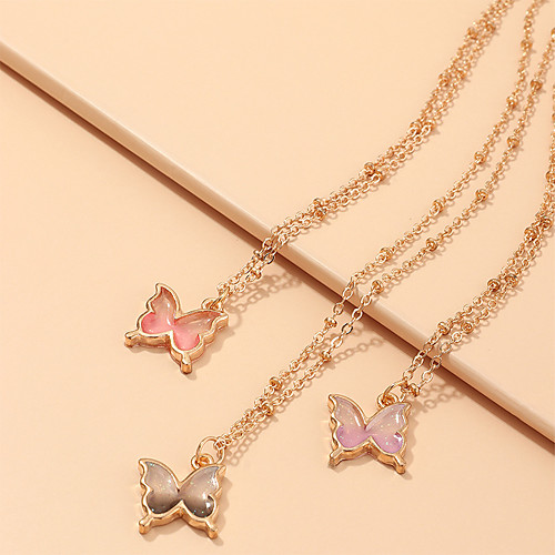 

Women's Pendant Necklace Necklace Classic Butterfly Dainty Fashion Classic Trendy Chrome Gold 45.2 cm Necklace Jewelry 3pcs For Party Evening Street Prom Beach Festival