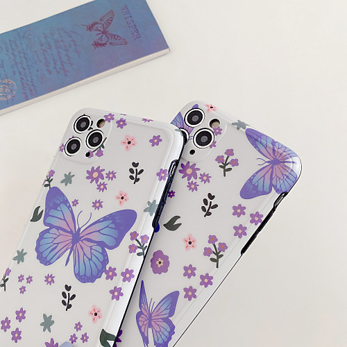 

Cute butterfly blue phone case for iphone 11 Pro Max cases clear TPU soft for iphone XR XS MAX X 7 8 plus se 2020 fundas coque cover