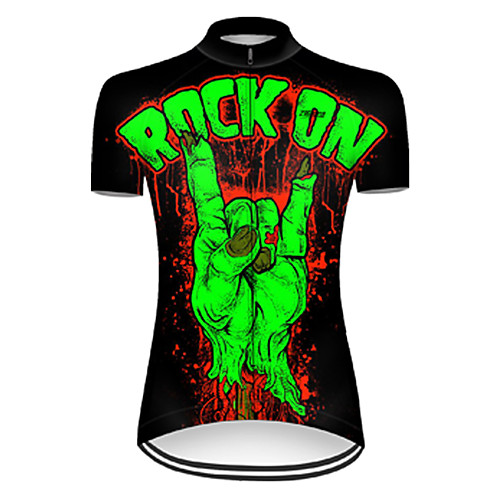 

21Grams Women's Short Sleeve Cycling Jersey Summer Nylon Polyester Black / Green Gradient 3D Funny Bike Jersey Top Mountain Bike MTB Road Bike Cycling Ultraviolet Resistant Quick Dry Breathable Sports
