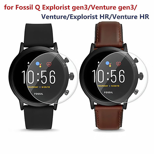 

2 PCS Screen Protector for Fossil Q Explorist gen3/Venture gen3/Venture/Explorist HR/Venture HR Watch Tempered Glass Transparent High Definition (HD) Scratch Proof/9H Hardness