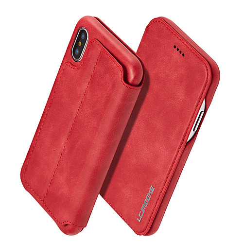 

Case For Apple iPhone 7/8/7P/8P/X/XS/XR/XS Max/11/11 Pro/11 Pro Max/SE 2020 Card Holder / Shockproof / Flip Full Body Cases Solid Colored PU Leather / TPU