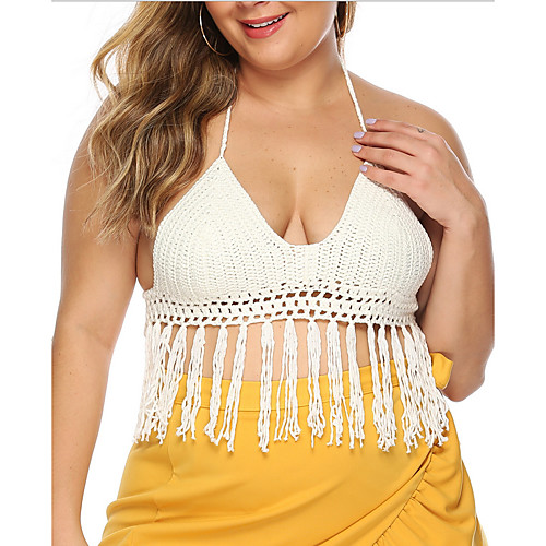 

Women's Bikini Swimwear Swimsuit - Solid Colored XL XXL White