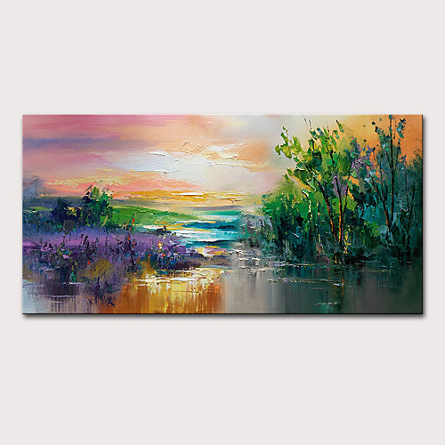 

Oil Painting Hand Painted Horizontal Landscape Abstract Landscape Modern Stretched Canvas