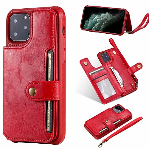 

Case For Apple iPhone 11 / iPhone 11 Pro / iPhone 11 Pro Max Card Holder / with Stand Back Cover Solid Colored PU Leather for iPhone SE 2020 / X / XR / XS / XS Max / 7 Plus / 8 Plus / 7 / 8
