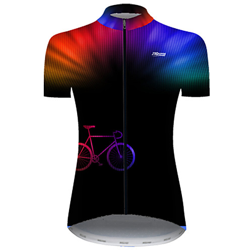 

21Grams Women's Short Sleeve Cycling Jersey Summer Nylon Polyester Black / Red Gradient Solid Color 3D Bike Jersey Top Mountain Bike MTB Road Bike Cycling Ultraviolet Resistant Quick Dry Breathable