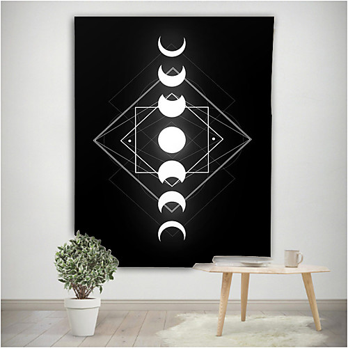 

Starry Print Tapestry Moderne Art Wall Opknoping Polyester Leeuw Maan Patroon Fantacy Deken Tapijt Indoor Home Harmonieuze Decor