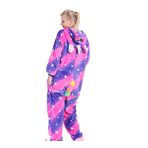 

Adults' Kigurumi Pajamas Unicorn Onesie Pajamas Flannelette Purple Cosplay For Men and Women Animal Sleepwear Cartoon Festival / Holiday Costumes / Leotard / Onesie