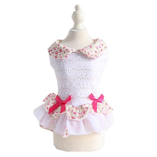 

Dog Dress Dog Clothes Purple Yellow Pink Costume Mixed Material Floral Botanical XS S M L XL