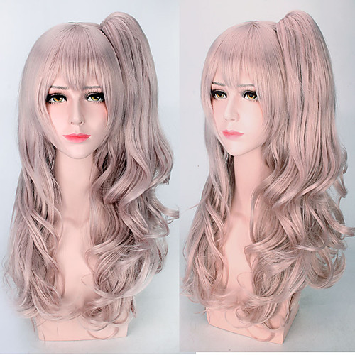 

Girls Frontline Cosplay Wigs Women's With Ponytail 23 inch Heat Resistant Fiber Curly Pink Adults' Anime Wig