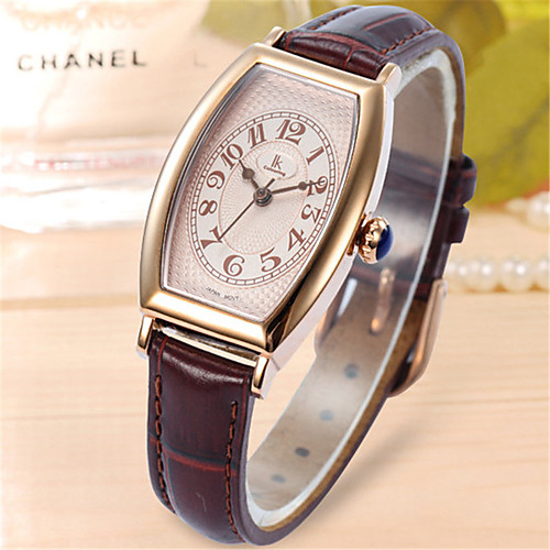 

Women's Quartz Watches Minimalist Fashion Genuine Leather Japanese Quartz Golden / Brown White Black Water Resistant / Waterproof 30 m 1 pc Analog One Year Battery Life